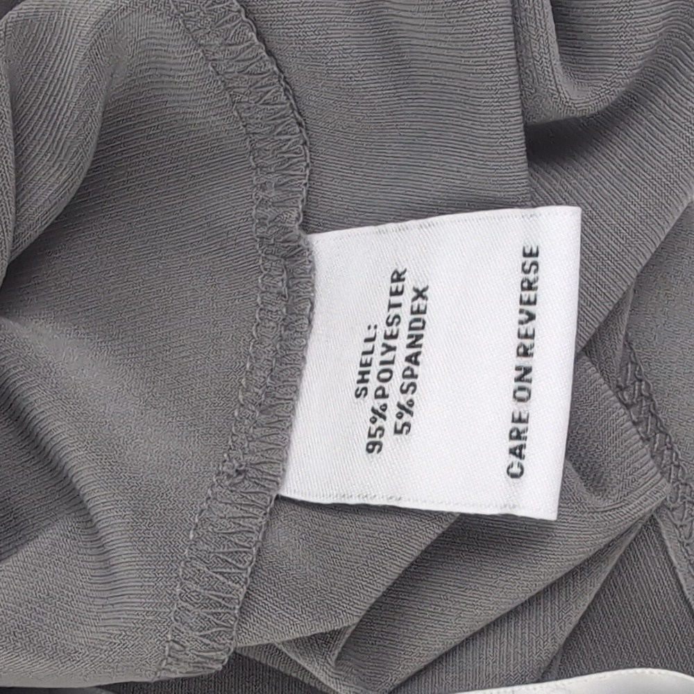 NWT Calvin Klein Gray V-Neck Double Tiered Sleeved Blouse (Size: Large) - Picture 12 of 13